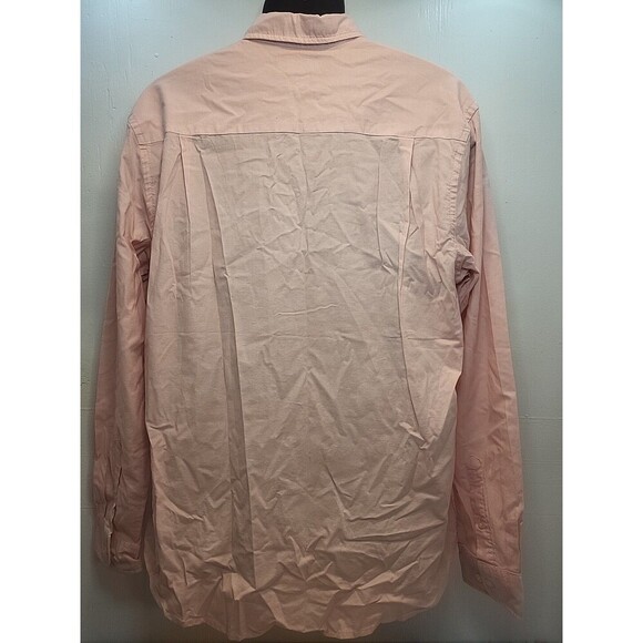 Crown & Ivy Men XL Button Down Peach Collar Long Sleeve Business Classic Fit - Picture 3 of 8